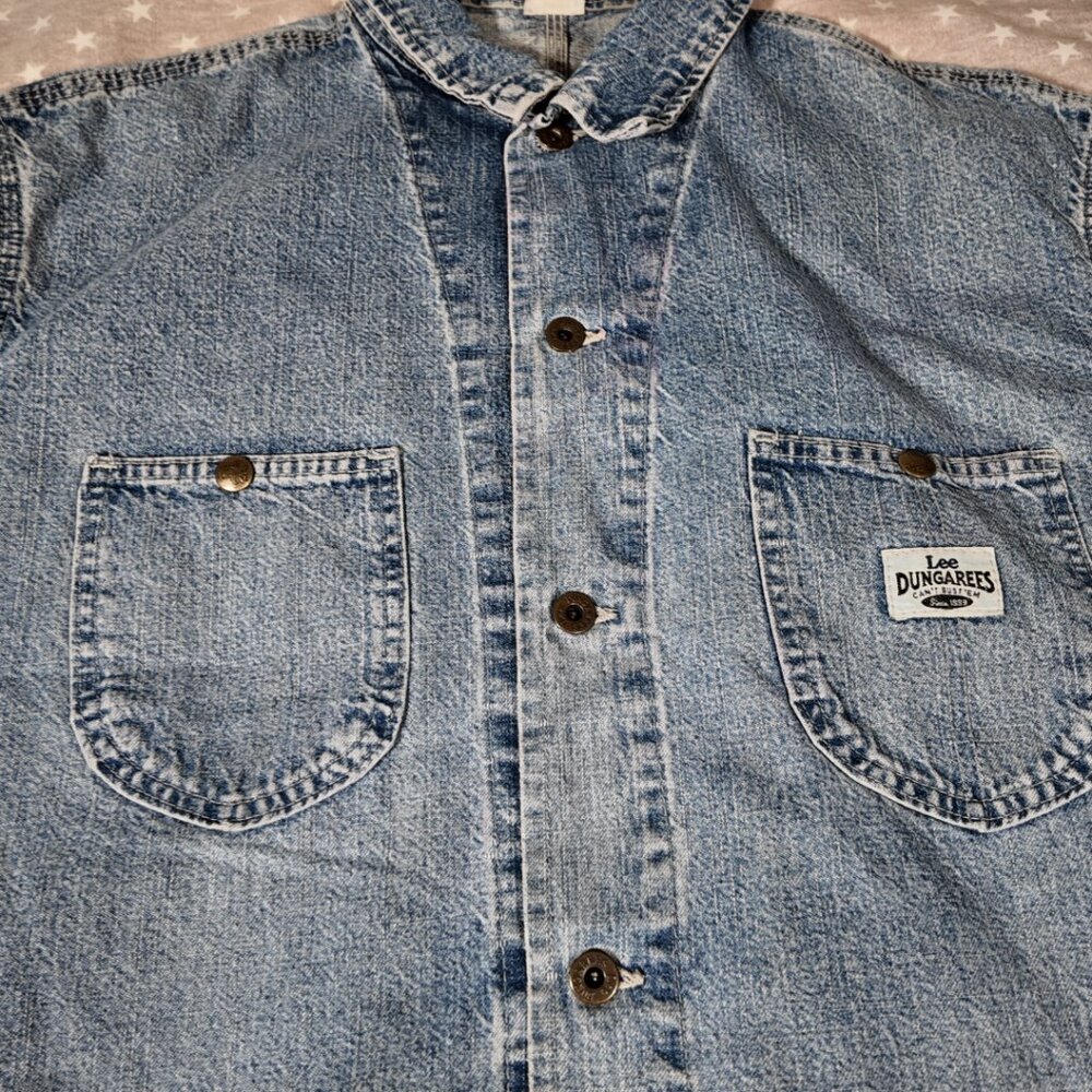 ๐ฅ Vintage Lee Dungarees Denim Chore Jacket - XL - Workwear ๐ฅ - Picture 4 of 10